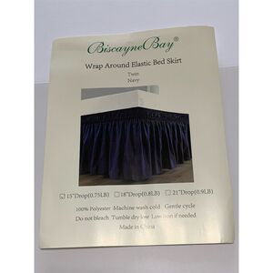 Buffbunny‎ Twin Wrap Around Elastic Bed Skirt Blue Bedroom Decor